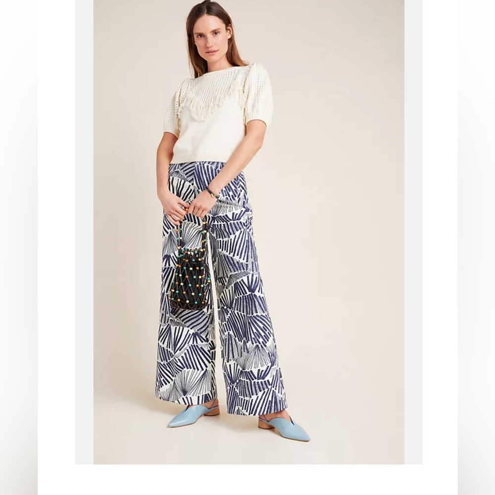NWT Anthropologie Kirstie Wide-leg Trousers Pants SZ 6